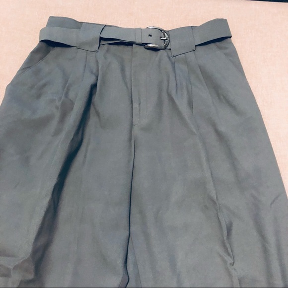 Two Roads Women Trouser with Belt Light Green Size 13/14 - Picture 2 of 8